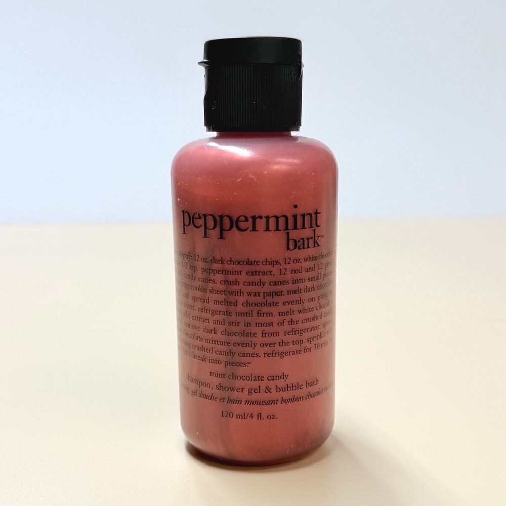 Philosophy Peppermint Bark 3-in-1 Shampoo Shower Gel Bubble Bath 4oz Travel Size
